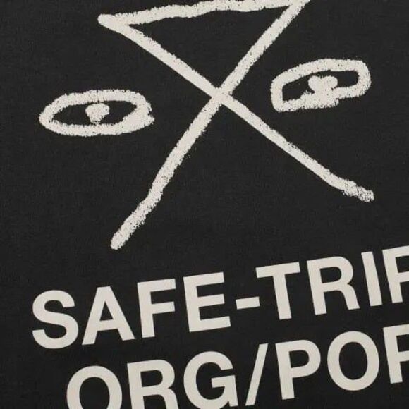 Mens Medium T-Shirt Safe Trip by Pop Trading Company Graphic T Safe-Trip Black - Picture 7 of 9